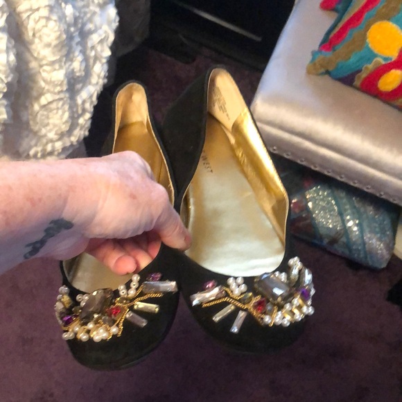 Nine West Black Embellished Flats - Picture 8 of 10